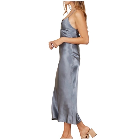 Park & Fifth Slate Satin Davenport Dress - Picture 4 of 9